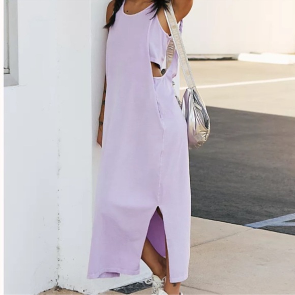 NWT FREE PEOPLE Hot Shot Twist Back Maxi Faded Mauve SZ: S - Picture 2 of 5